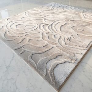 High-density modern 3D hand-carved high-low pile abstract area rug for luxury living room by China OEM manufacturer